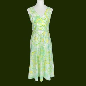 Lilly Pulitzer Fountain of Youth Vintage Silk Paisley Dress Size 8 P